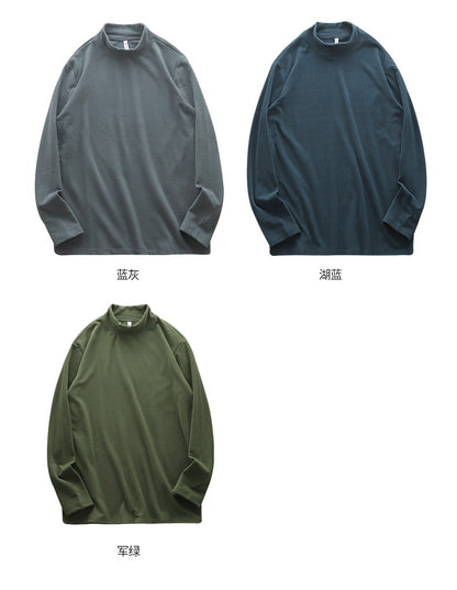 DUKEEN Dralon Mock-Neck Undershirts for Men Winter Long-Sleeve Warm Solid Color Thermal Underwear Top Heavyweight Men's Clothing