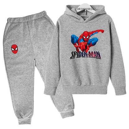 Autumn winter children's hoodie Spider-Man clothing leisure outerwear sweatshirt +pants set  Suitable 3-12 years Boys girls gift