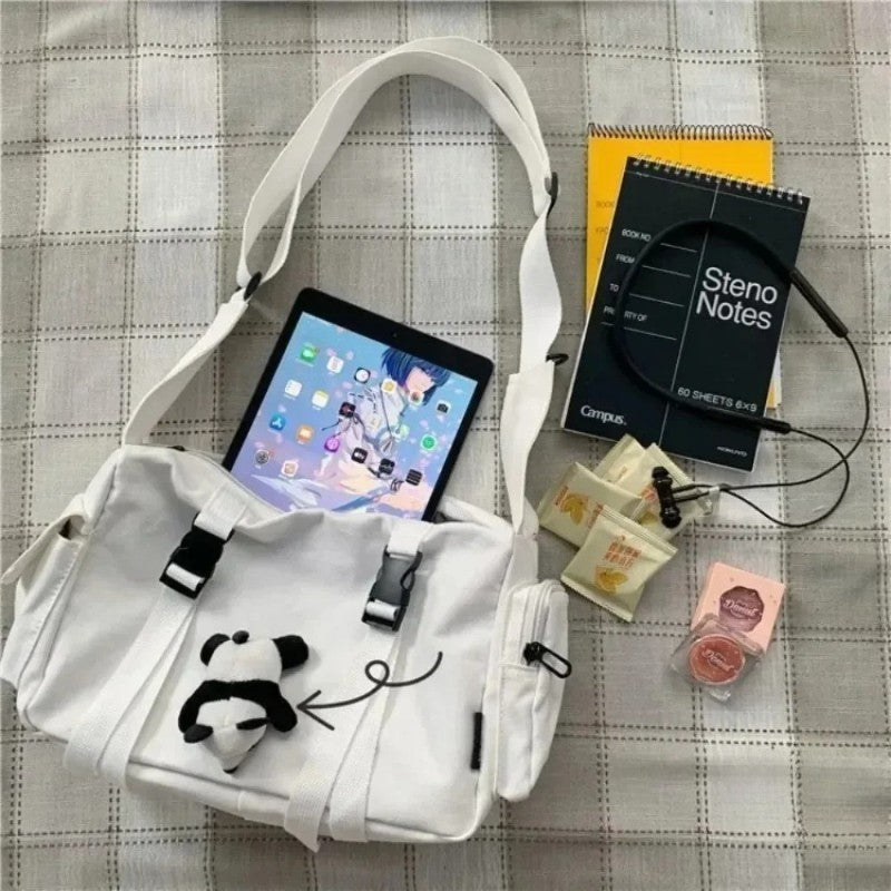 Canvas Crossbody Bags for Women Youth Men Fashion Casual Large Capacity Handbags Shoulder Bags Solid Color Ladies Messenger Bag