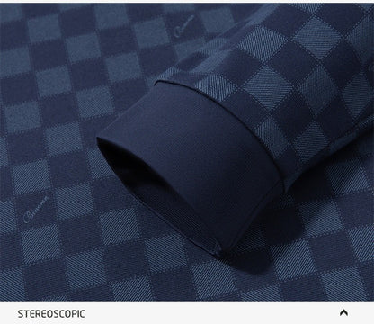 BROWON Polo Shirts for Man Autumn Business Slim Fit Long Sleeve T Shirt Men 2025 New Casual Loose Pullover Plaid Men Tops & Tees