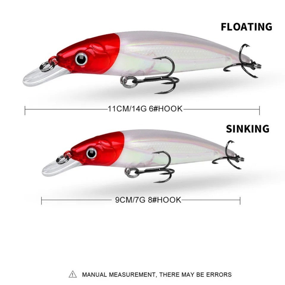 1pcs Bait Minnow 7g 14g 40g Luminous Bionic Fake Baits Plastic Hard Bait Fishing Bait Long Throw Floating Water Lure Swimbait