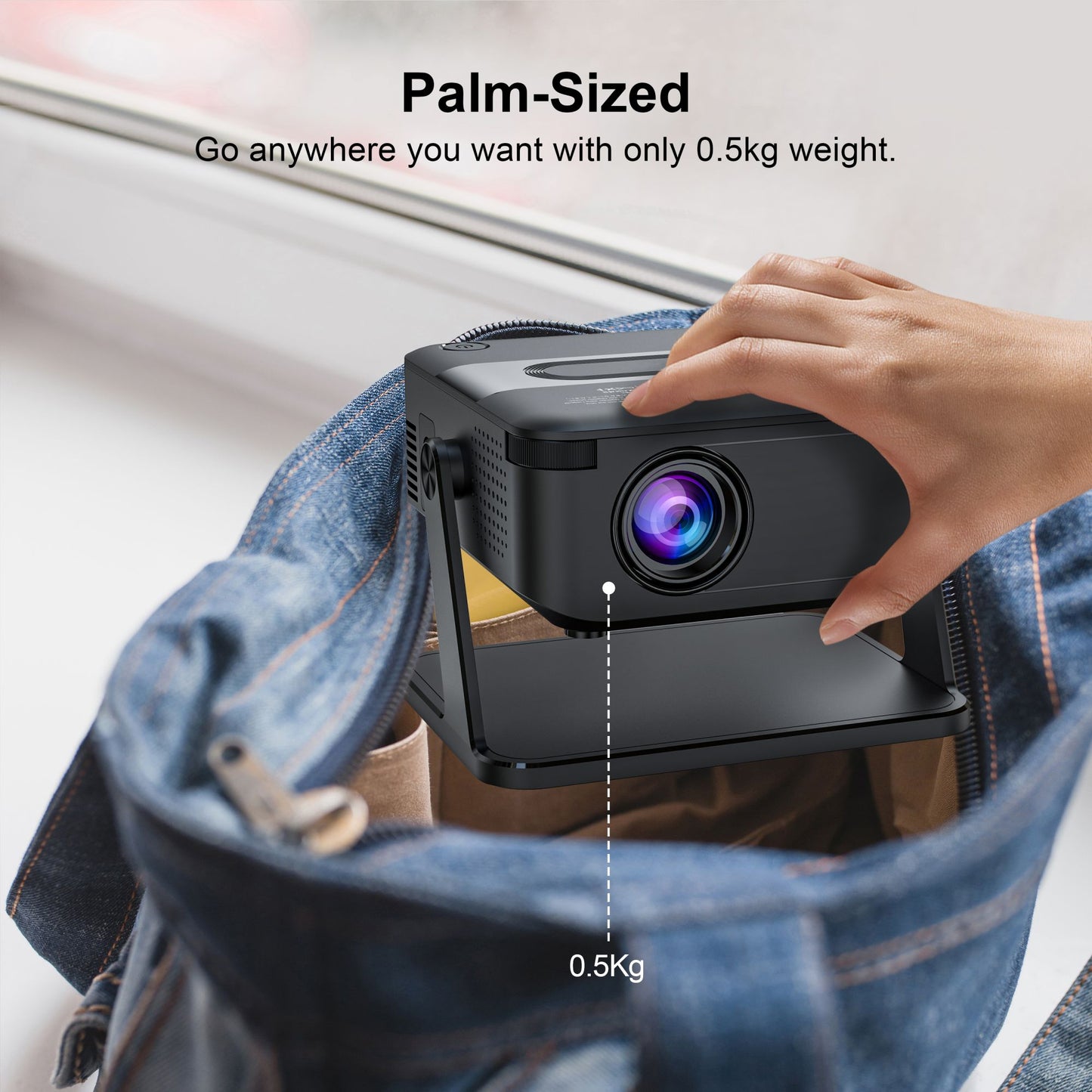Mini Projetor Salange HA109 Android 11 Wi-Fi 6 BT5.0 280 ANSI 720P Aplicativo Integrado Espelhamento de Smartphone para Vídeos 1080P 4K Cinema em Casa