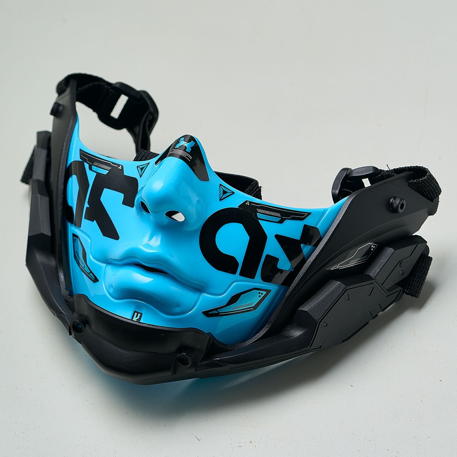 14Color Cyberpunk Half Face Mask Mecha Style Halloween Cosplay Mask Adjustable Strap Breathable Comfort Party Costume Face Cover