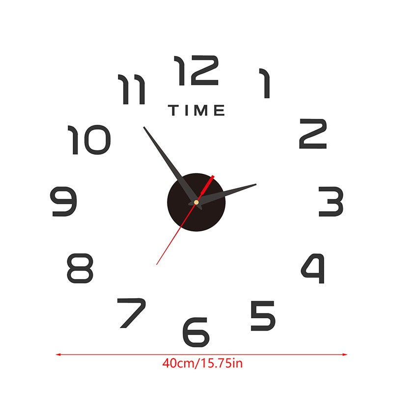 Creative 3D Acrylic Digital Wall Clock Roman Numerals Design Mirror Wall Clock Large Round Wall Clock DIY Self Adhesive Clocks