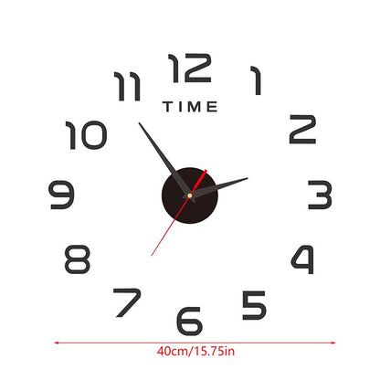 Creative 3D Acrylic Digital Wall Clock Roman Numerals Design Mirror Wall Clock Large Round Wall Clock DIY Self Adhesive Clocks
