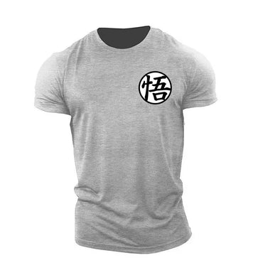 Official Dragon Ball Goku Training T-Shirt Men's Red/Black/White Cotton Tee with Kanji Chest Print Martial Arts Style
