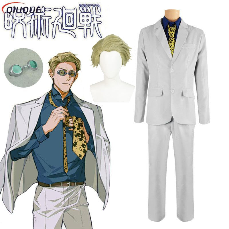 Kento Nanami Cosplay Costume Wigs Glasses Men Suit Anime Halloween Christmas Party Uniform Wig Outfit