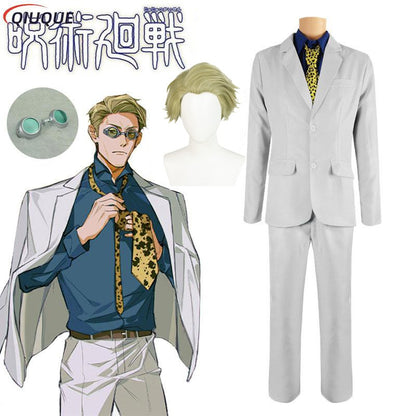 Kento Nanami Cosplay Costume Wigs Glasses Men Suit Anime Halloween Christmas Party Uniform Wig Outfit