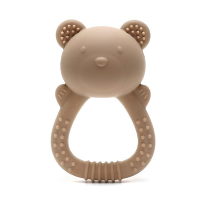 Mordedor de urso 2025 chocalho de leão para bebê com sino de girassol mordedor de silicone brinquedo de 0 a 1 ano brinquedo musical para bebê mordedor para bebê