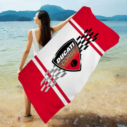 Ducati Motorcycle LOGO Beach Towel For Kids Personalized Bath Towel Pool Towel Vacation Gift Picnic Towel Party Gift