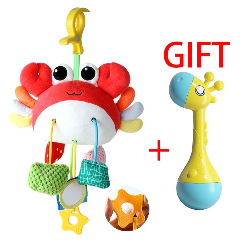 Brinquedo de volante para bebê, educação infantil, brinquedos de direção simulados, luz e música, educativos para bebês, reboque de berço, brinquedos suspensos