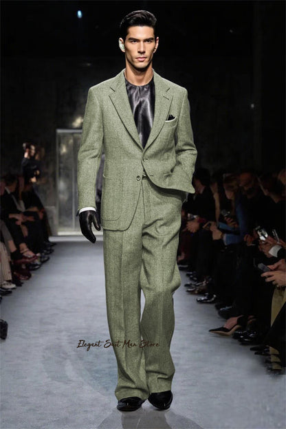 2025 Latest men's Fall Winter suit 2 piece set(Jacket+Pants) Black grey men thick business suit set Wool blend fashion Man suit