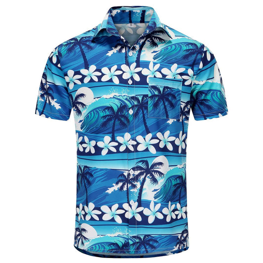 KYKU Funky Halloween Hawaiian Shirt for Men Palm Beach Shirts Tropical Vacation Shirts