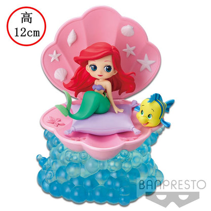 Bandai Disney A Pequena Sereia Anime Qposket Personagens Ariel Linha Glitter Boneco de Ação Modelo Colecionável Brinquedos Presente de Aniversário