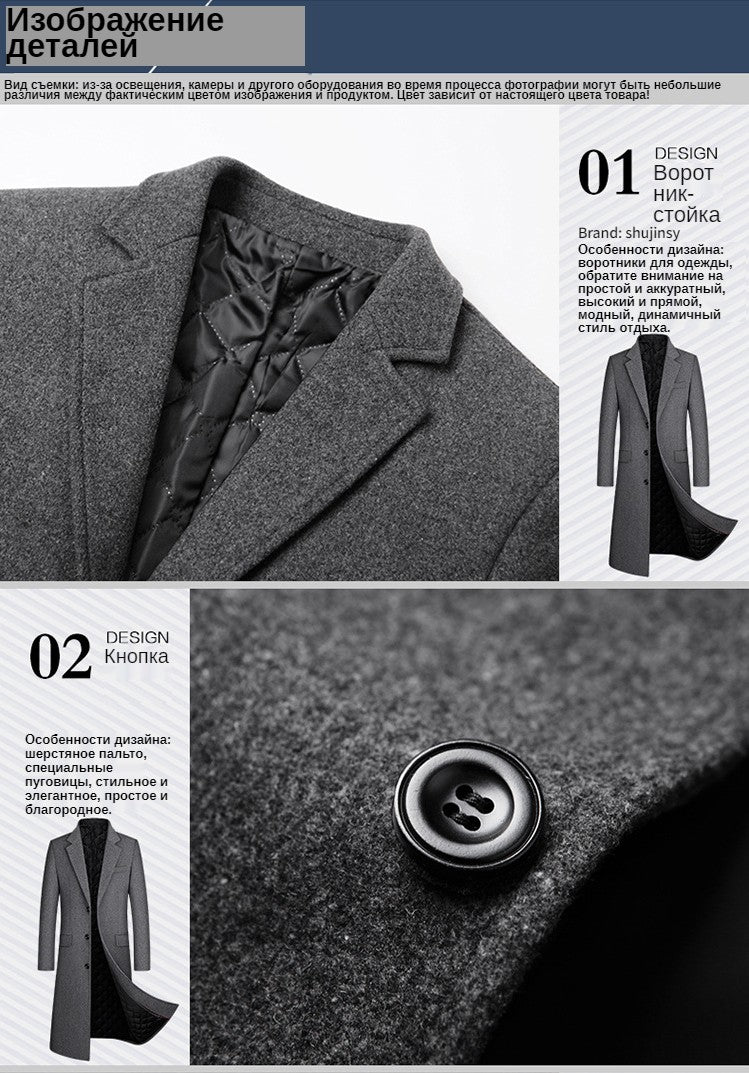 Wool content 30%,New woolen overcoat in autumn and winter, men clothing,coat men, winter coat men, coats for men,men winter coat