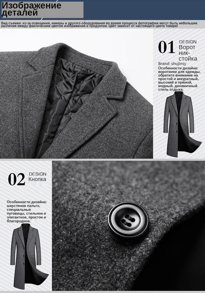 Wool content 30%,New woolen overcoat in autumn and winter, men clothing,coat men, winter coat men, coats for men,men winter coat
