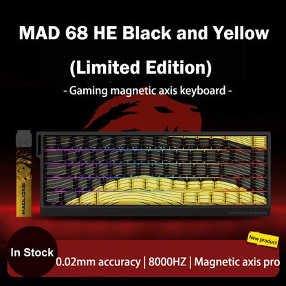 Teclado Gamer Switch Magnético MADLIONS MAD 60/68HE Com Fio Drive Web Custom 8K 61/68 Retorno RT Ajustável Hot Swap