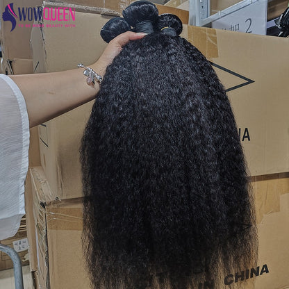 Cabelo Humano Liso Kinky Bundles 30 32 Polegadas Extensões de Cabelo Remy para Mulheres Cabelo Humano Cru Yaki Liso Grosso Tecer Bundles