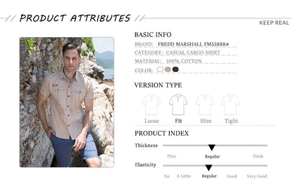 2023 New Fashion Mens Cargo Shirt Casual Shirt Solid Short Sleeve Shirts Multi Pocket Work Shirt Plus Size 100% Polyester Tops