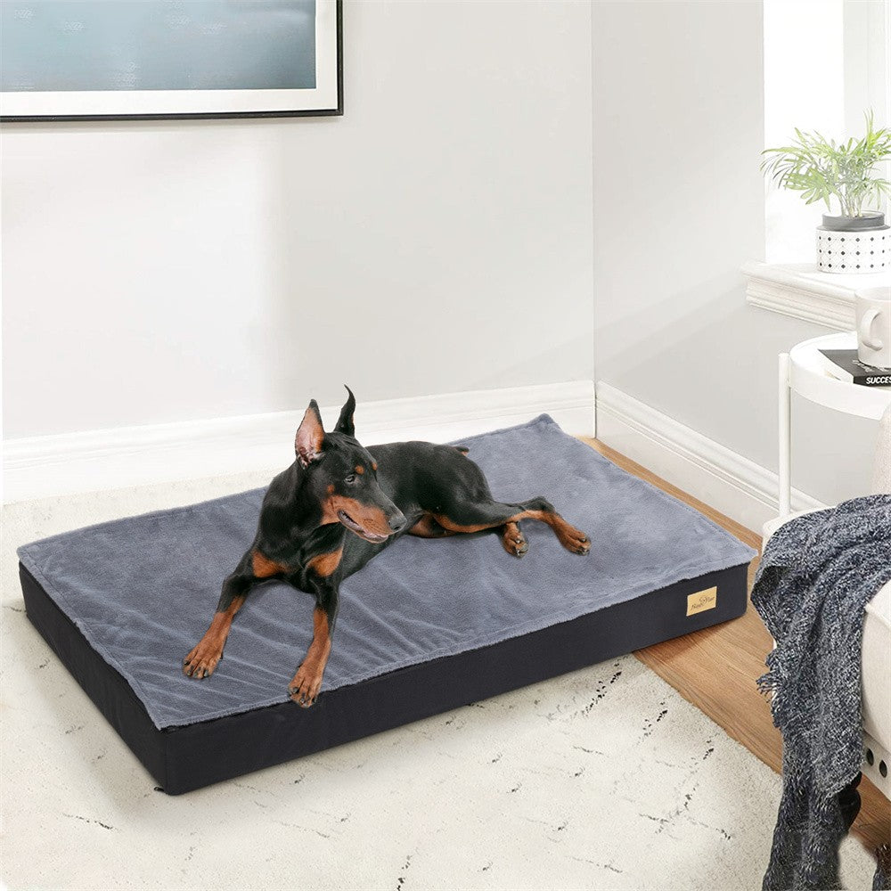 Cama Ortopédica Grande para Cães, Almofada Impermeável para Animais de Estimação, Colchão para Animais de Estimação 2 em 1, Cama de Caixa para Cães com Capa Removível e Lavável, Uso Interno e Externo