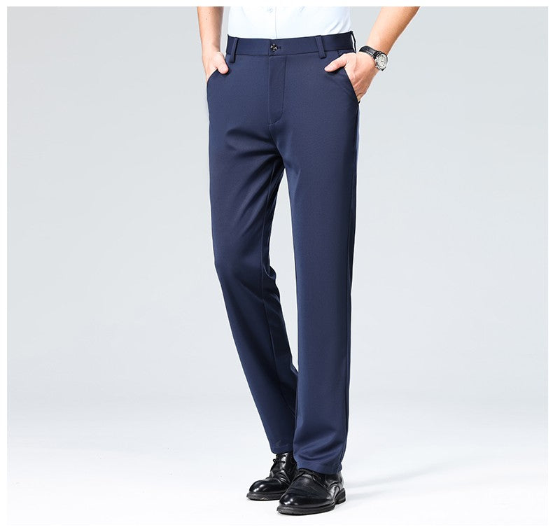 29-42 Men's Summer Thin Fashion Business Casual Suit Pants Long Pants Men's Elastic Straight Sleeve Formal Pants Plus Size