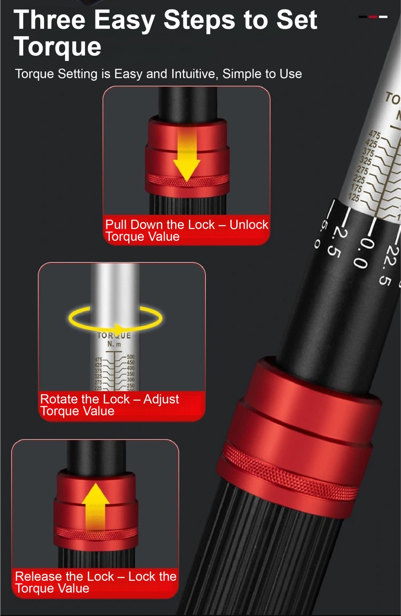 Conjunto de Chaves de Torque Ajustáveis 1/4" 3/8" 1/2" Chave de Torque Catraca Tipo Click Aço CRV Ferramenta de Reparo Industrial para Bicicletas