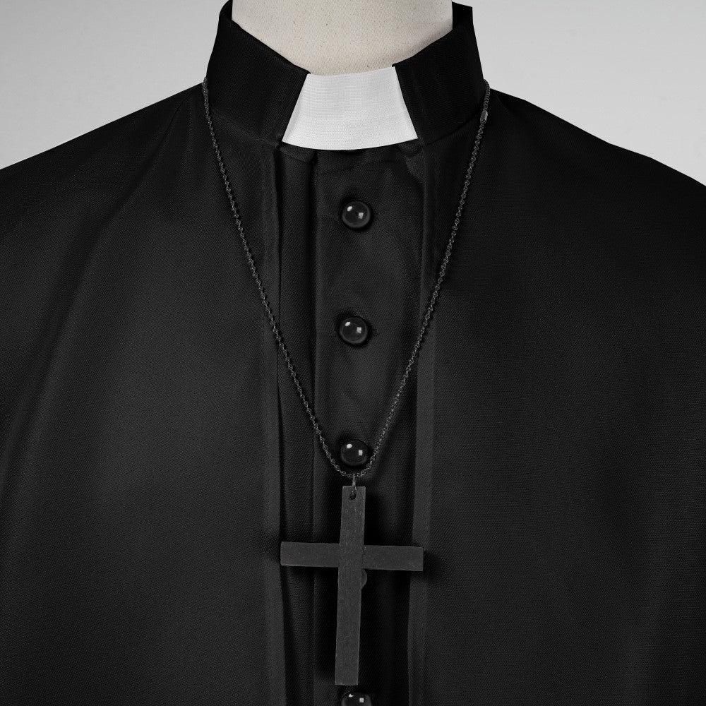 Medieval Renaissance Retro Priest Cosplay Costumes Catholic Church Religion Papal Priest Mass Preacher Solid Robe Clergy Cassock