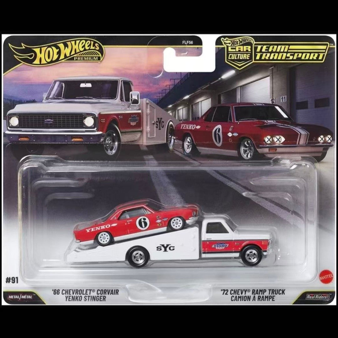 Hot Wheels FLF56 Car Hauler Series Mercedes-Benz 300SLR Corvette Ford Mustang Modelos de Carros Fundidos Carros de Simulação Aniversário Menino Pr