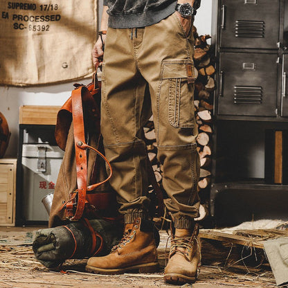 Calça Cargo Masculina ARENS Techwear Preta Calça Cargo Masculina Vintage Japonesa Streetwear Hip Hop Bolsos Estilo Safari Casual Solta