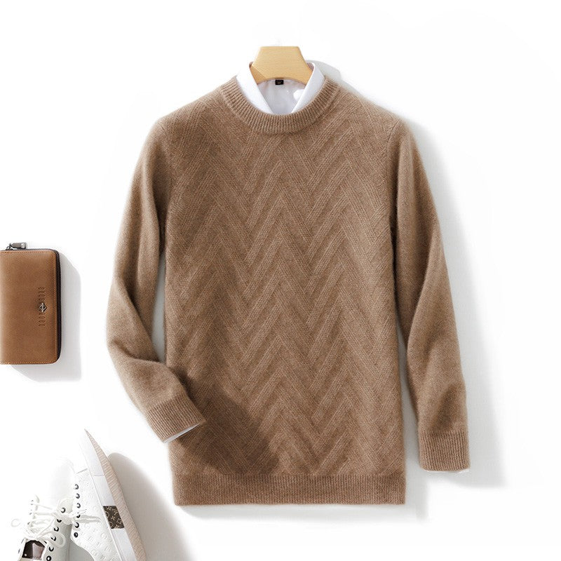 Men's Cashmere Sweater Autumn Winter  O-neck Long Sleeve Pullover  Casual Clothing 100% Merino Wool high-end Knitwear Top