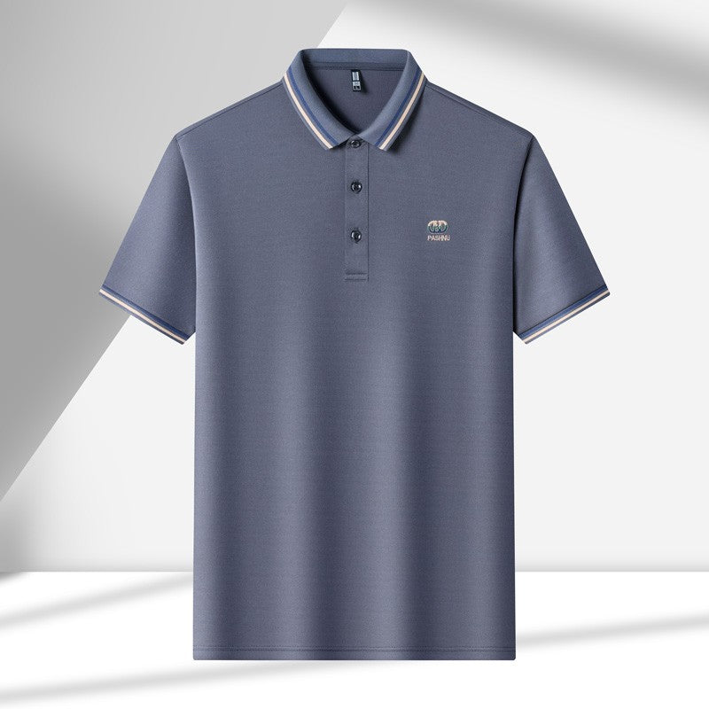 High End Quality Men's Polo Shirt Striped Collar Letter Print Short Sleeve Shirt Summer Lapel T-Shirt Business Trend Menswear