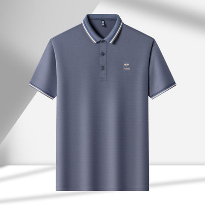 High End Quality Men's Polo Shirt Striped Collar Letter Print Short Sleeve Shirt Summer Lapel T-Shirt Business Trend Menswear