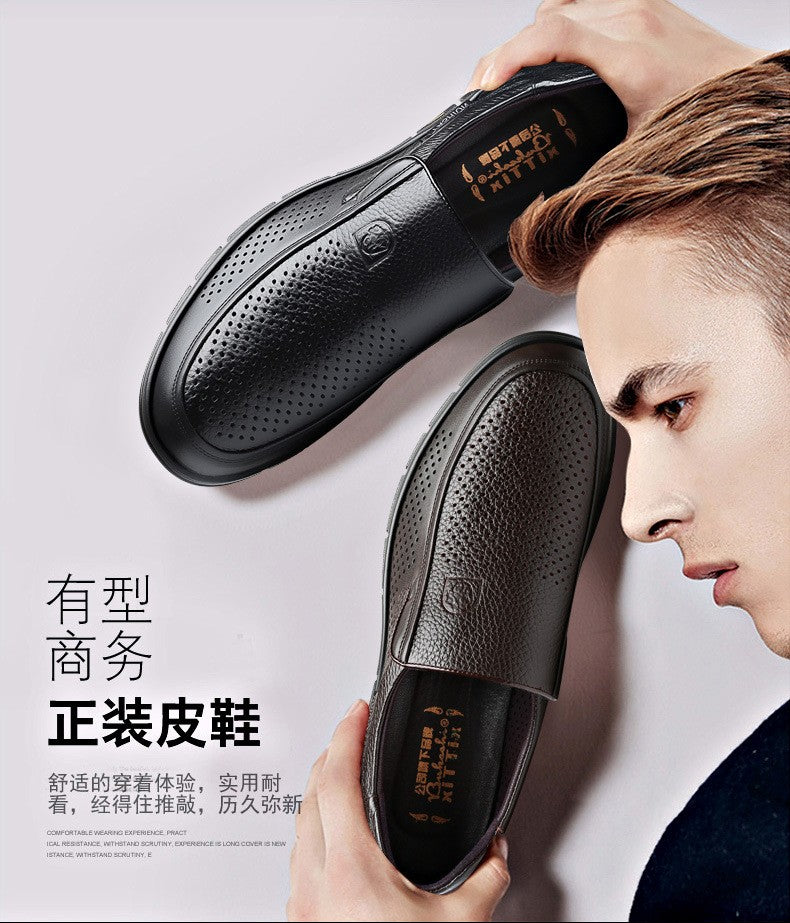 Handmade Shoes Genuine Leather Casual Shoes For Men Flat Platform Walking Shoes Outdoor Footwear Loafers Breathable Sneakers