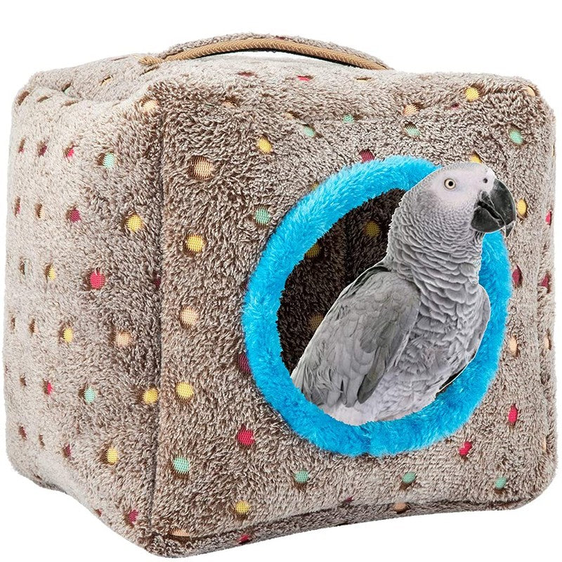 Casa Quentinha de Pelúcia para Pássaros, Caverna Suspensa, Ninho, Cama, Brinquedo para Pássaros Grandes, Araras, Papagaios-Cinzentos, Cacatúas, Papagaios, Inverno