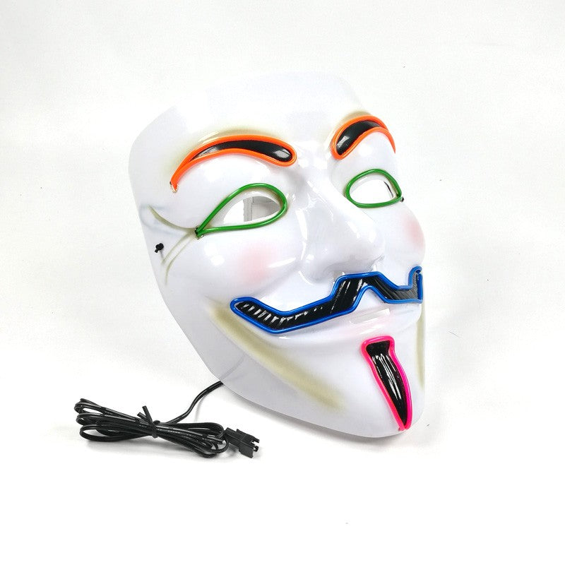 Halloween LED Vendetta Mask Night Club Carnival Party Festival Decoration Cosplay Vendetta Guy Fawkes Mascara Glowing V Mask