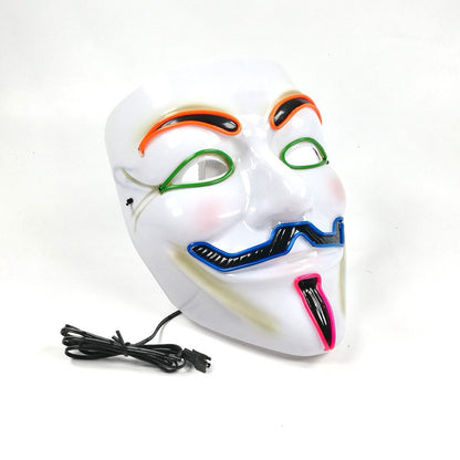 Halloween LED Vendetta Mask Night Club Carnival Party Festival Decoration Cosplay Vendetta Guy Fawkes Mascara Glowing V Mask