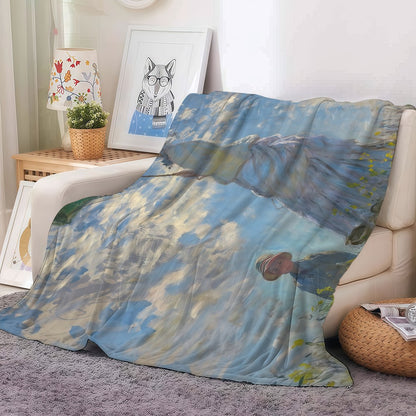 Retro Art C-Claude Monet Blanket Warm And Soft Suitable For Bedroom Living Room Sofa Bed Office Travel Camping