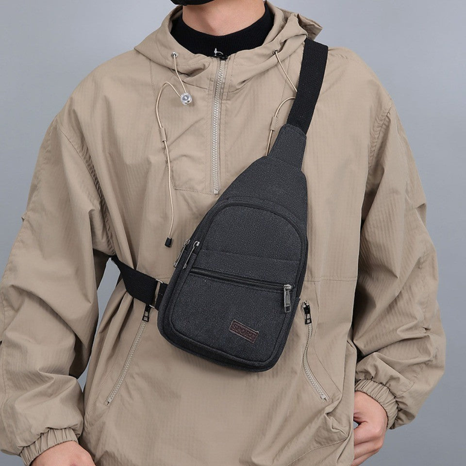 Men's Canvas Crossbody Bag Wear-resistant Outdoor Shoulder Messenger Bag for Travel Sports Daily Casual Durable