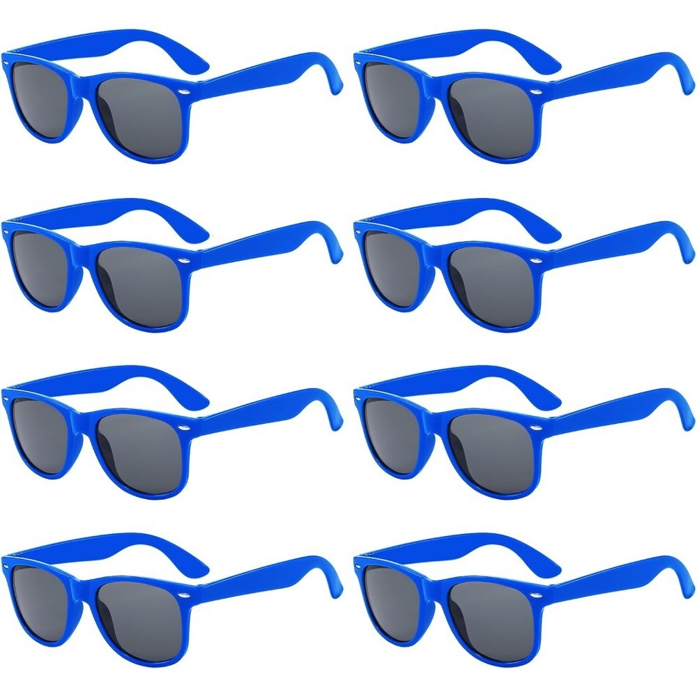 1/8pcs Neon Colors Party Sunglasses Black Studs Retro Unisex Rainbow Street Shot Gift Wedding Favors for Guests