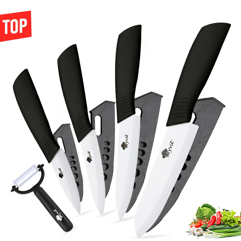 Conjunto de Facas de Cerâmica para Cozinha Profissional Faca de Cerâmica 3 4 5 6 Polegadas Faca de Descascar Frutas à Prova de Ferrugem para Fatiar Cortar Legumes