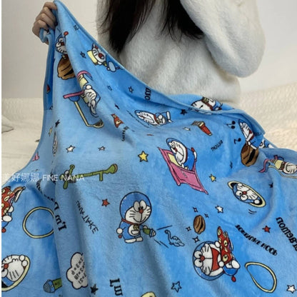 Desenho Animado Doraemon Cobertor de Flanela Macio Confortável Manta para Dormir Estilo Japonês Cobertor para Soneca Colcha para Quarto Menina Crianças