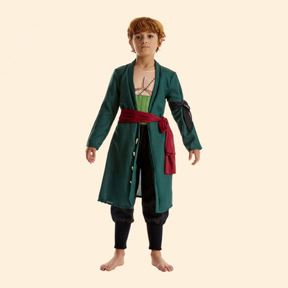 Anime Figures Roronoa Zoro Cosplay Costume Uniform Green Coat Pants Head Scarf Roronoa Zoro Wig Earrings Halloween Men Clothes