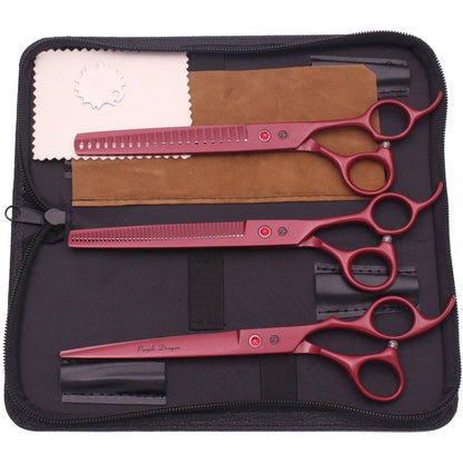 Dog Grooming Scissors Professional Stainless 7.5" Pet Hairdressing Scissors Dog Curved Scissors Thinning Shears Color Comb Z3088