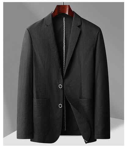 Summer thin suit men's jacket fashion handsome casual high-grade sense of light luxury suit jacket single west sun-protective cl