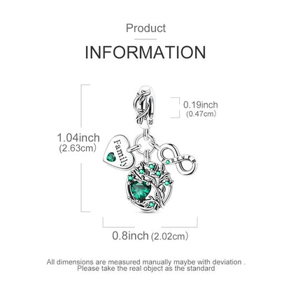 925 Sterling Silver Green Series Flower Tree Apple Pendant DIY Fine Beads Fit Original Charms Bracelet Women Jewelry Diy