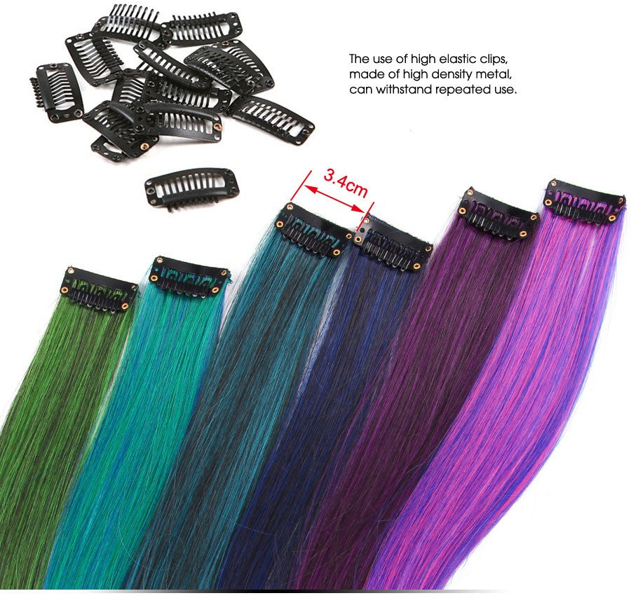 Alileader Aplique de Cabelo Extensão com Clip 57 Cores Ombre Liso Extensão de Cabelo com Clip em Apliques Peças de Cabelo de Fibra de Alta Temperatura