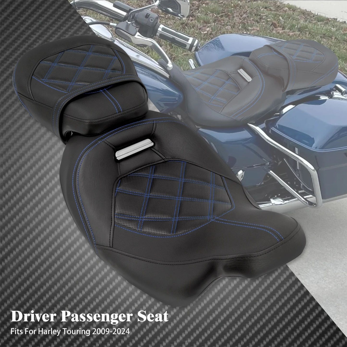 Assento de Couro Dianteiro e Traseiro para Motocicleta para Harley Touring Road King CVO Electra Street Glide 09-23