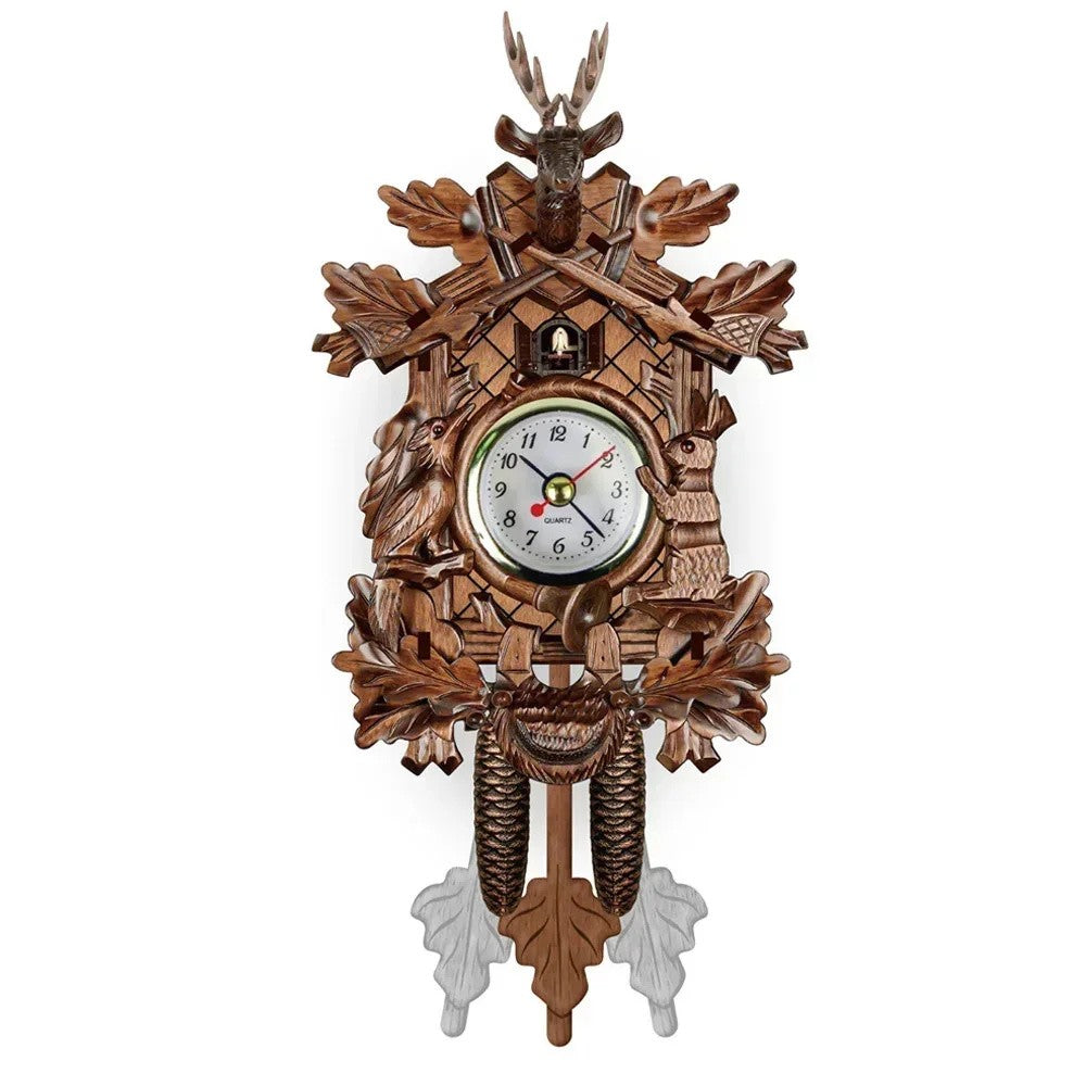 Wooden Hanging Wall Clock Bird Alarm Clock Cuckoo Clocks For Home Kid's Room Decoration Quartz Watch Decorative Home Decor