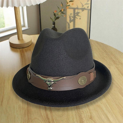 New Autumn and Winter Fashionable and Atmospheric Men's Jazz Hat with Sunshade, Lightweight and Luxurious Style Men's Jazz Hat
