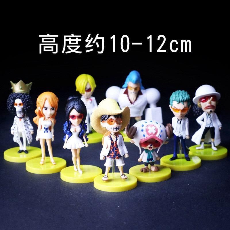 1Conjunto Anime One Piece Boneco Luffy Hancock Vestido de Noiva Série WCF Ace Zoro Nami Marco Bonecos Colecionáveis Brinquedos para Presentes Infantis